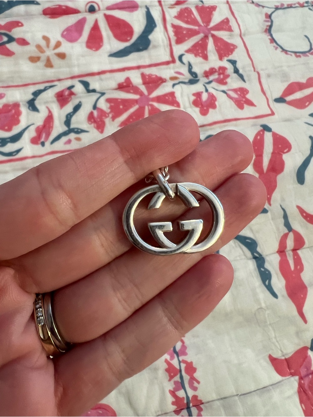 Gucci Silver Double G Logo Sterling Silver Necklace